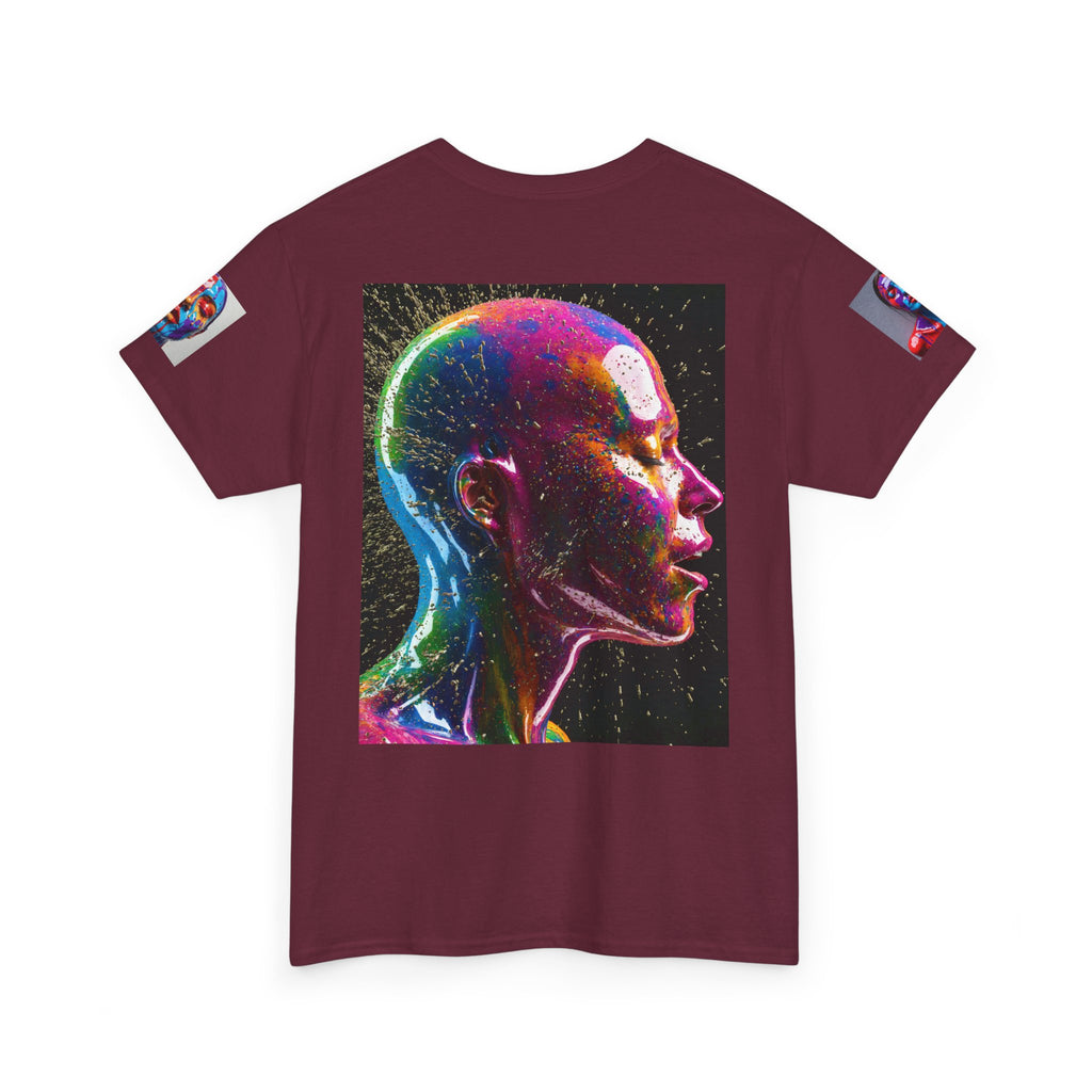 Psychedelic Head Profile Tee — Colorful Neon Abstract Portrait T-Shirt