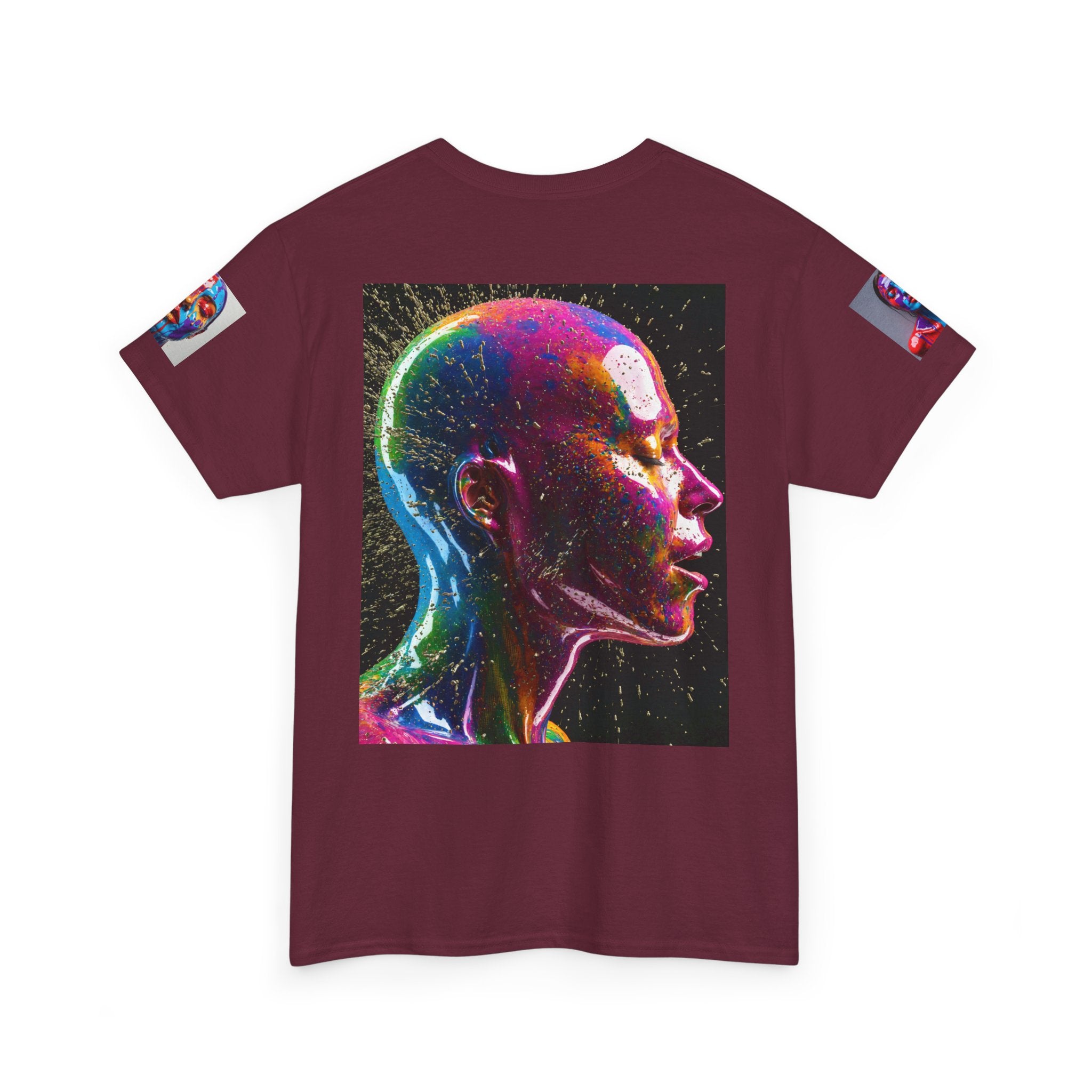 Psychedelic Head Profile Tee — Colorful Neon Abstract Portrait T-Shirt