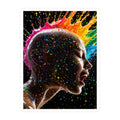 Vibrant Scream Rainbow Head Kiss-Cut Vinyl Decal — Colorful Pop Art Sticker
