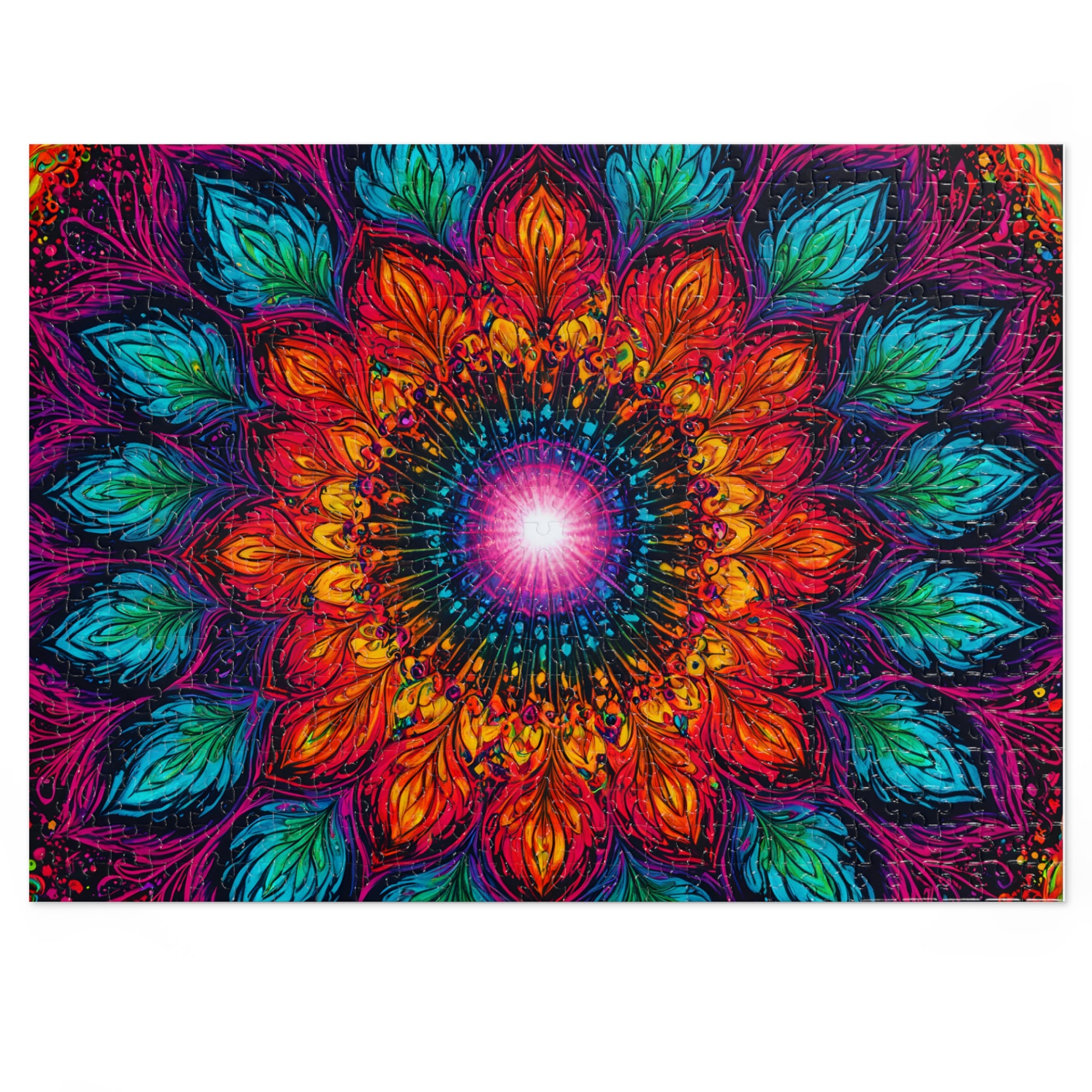 Puzzle Mandala en étain — Kaléidoscope Floral Vibrant 500 Pièces, Idée Cadeau