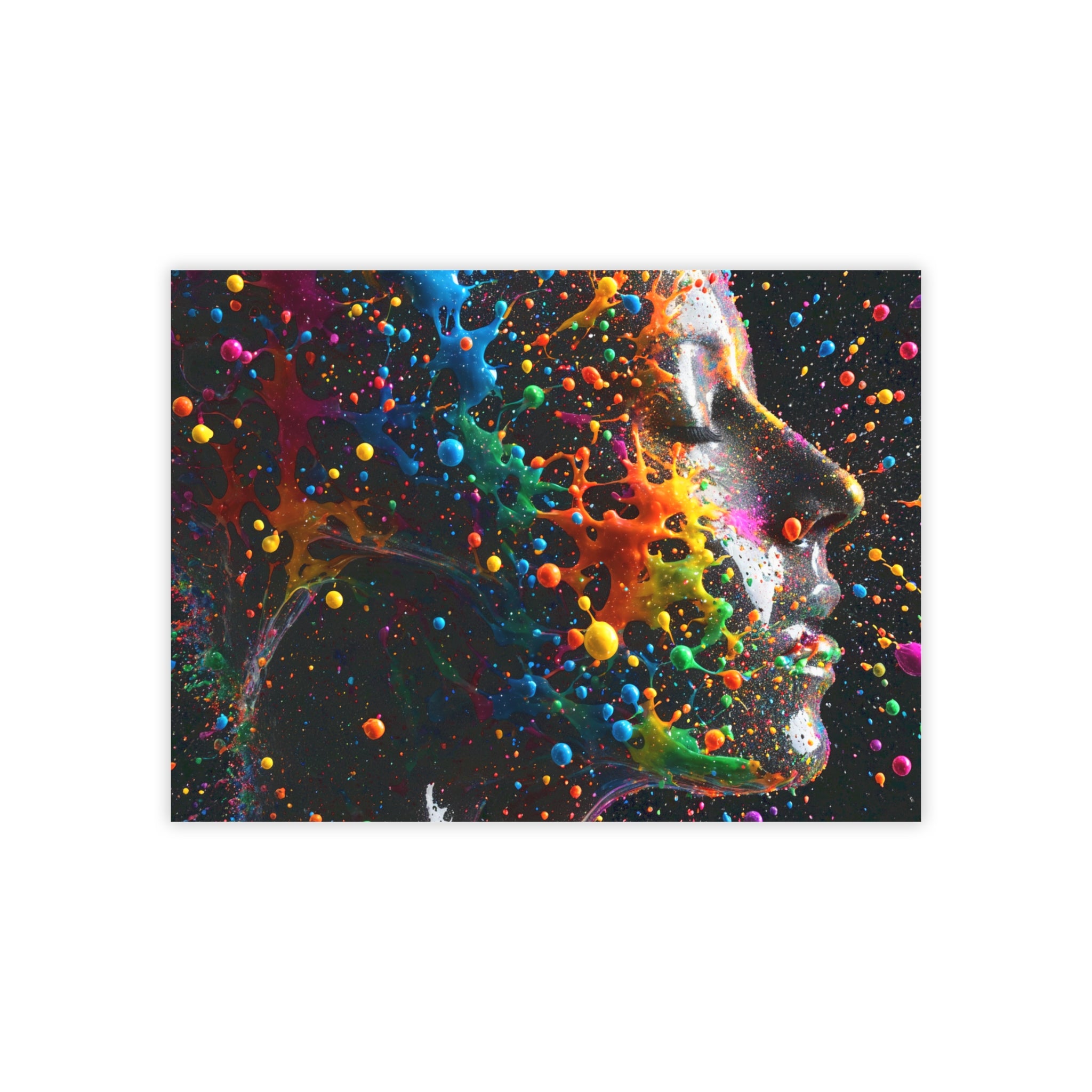 Color Splash Face Post-it Note Pads — Artistic Neon Sticky Notes