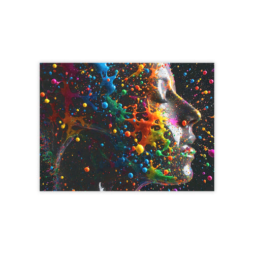 Color Splash Face Post-it Note Pads — Artistic Neon Sticky Notes