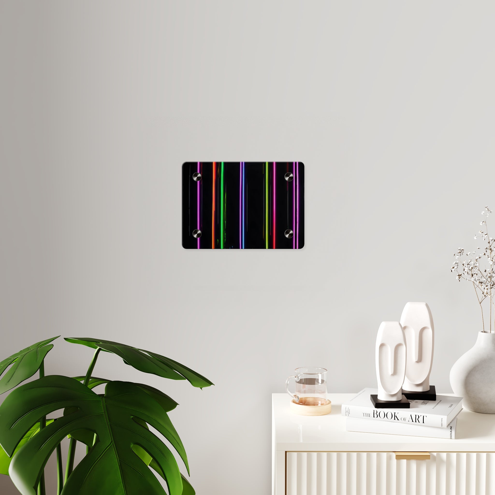 Neon Stripe Acrylic Wall Panel – Colorful Modern LED Light Art