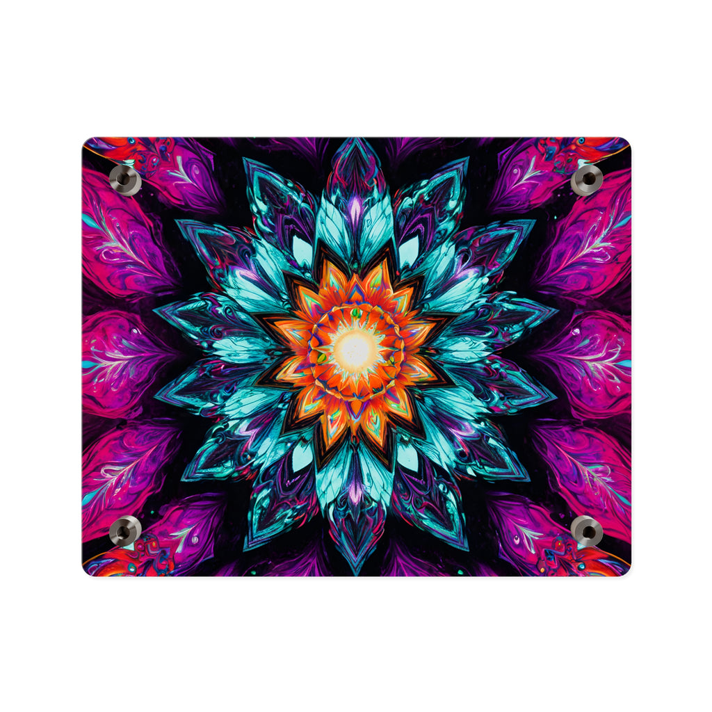 Vibrant Mandala Acrylic Wall Art Panel — Colorful Boho Home Décor