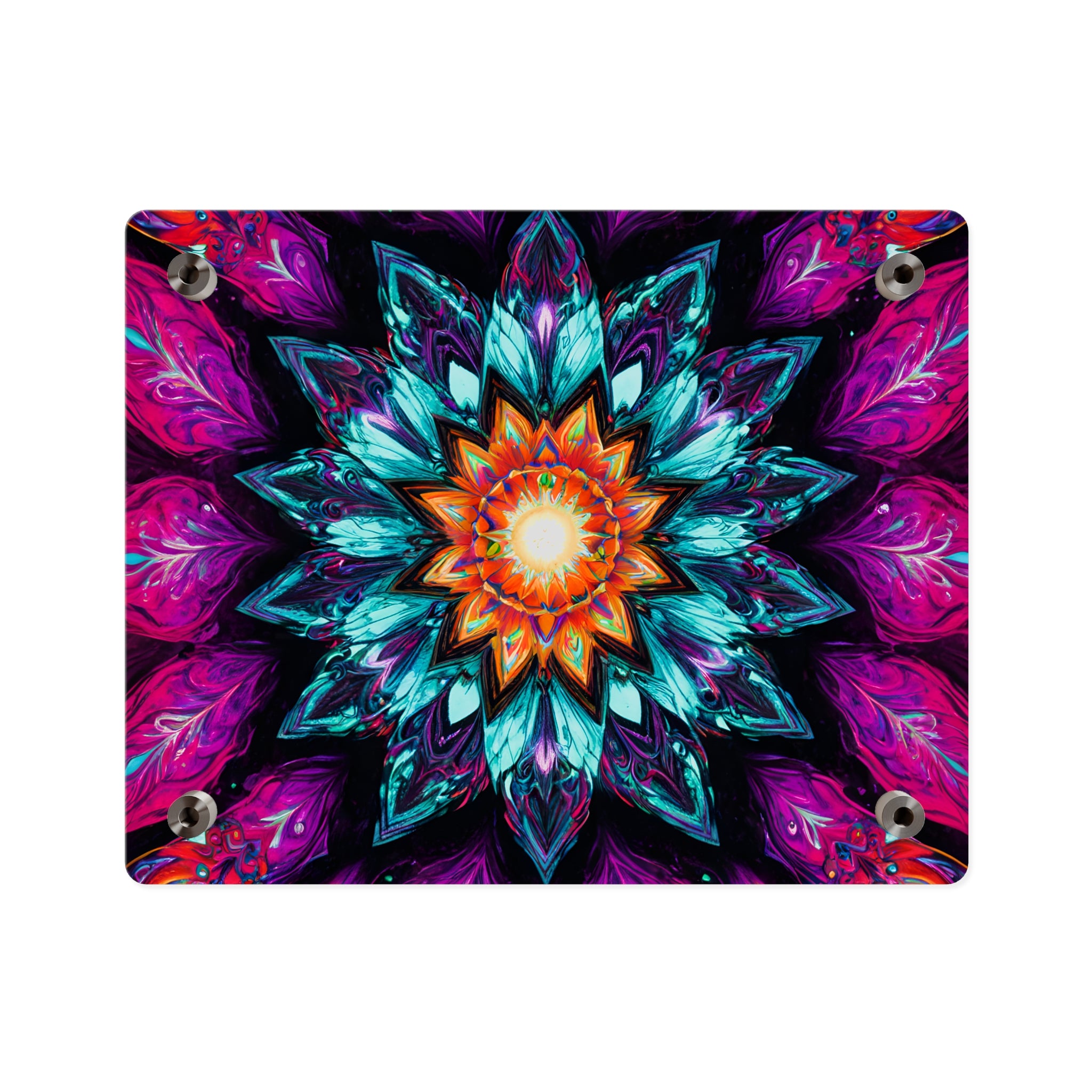 Vibrant Mandala Acrylic Wall Art Panel — Colorful Boho Home Décor