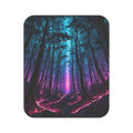 Mystic Neon Forest Picnic Blanket — Purple & Teal Fantasy Outdoor Throw