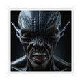 Vampiric Demon Portrait Sticker — Dark Gothic Horror Kiss‑Cut Decal