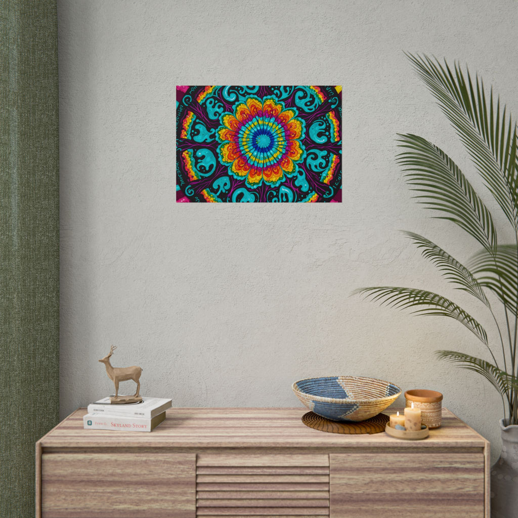 Rolled Poster — Vibrant Psychedelic Mandala Wall Art