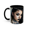 Goth Tattoo Girl Accent Coffee Mug – 11/15oz Black-Lined Ceramic