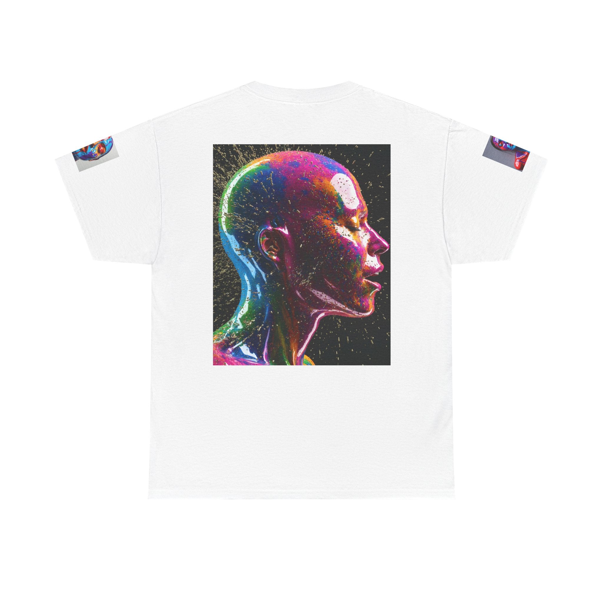 Psychedelic Head Profile Tee — Colorful Neon Abstract Portrait T-Shirt