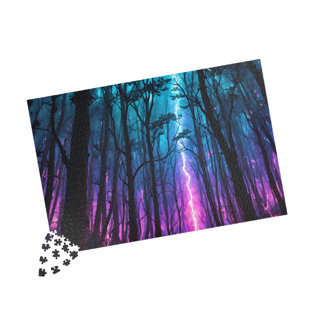 Mystic Neon Forest Puzzle — 520/1014-Piece Nightscape Jigsaw