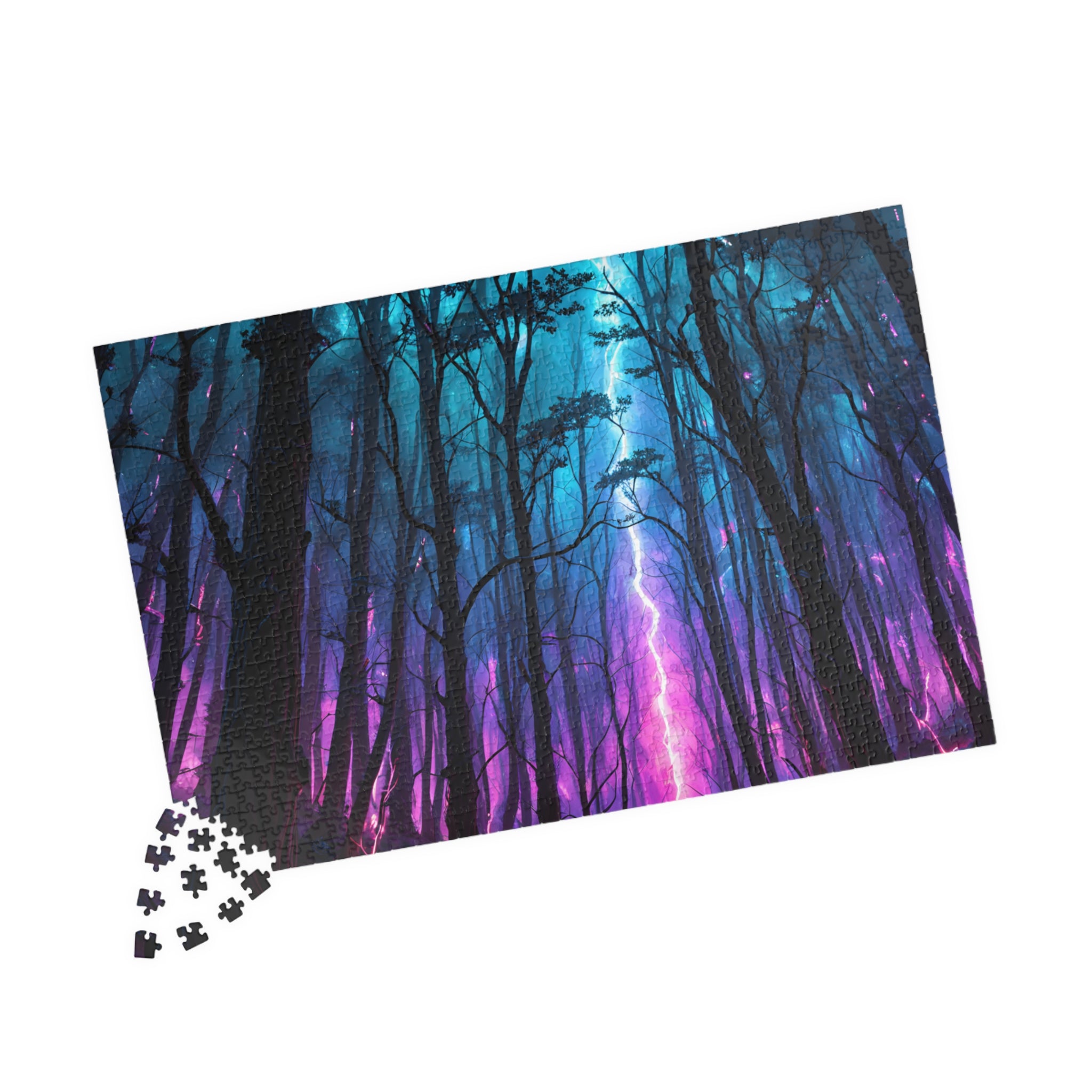 Mystic Neon Forest Puzzle — 520/1014-Piece Nightscape Jigsaw
