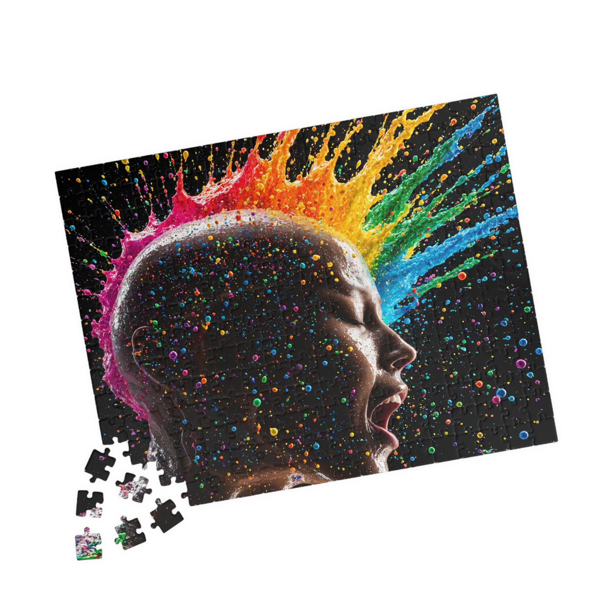 Psychedelic Rainbow Mind Jigsaw Puzzle — Color Explosion Art Puzzle (110–1014 pcs)