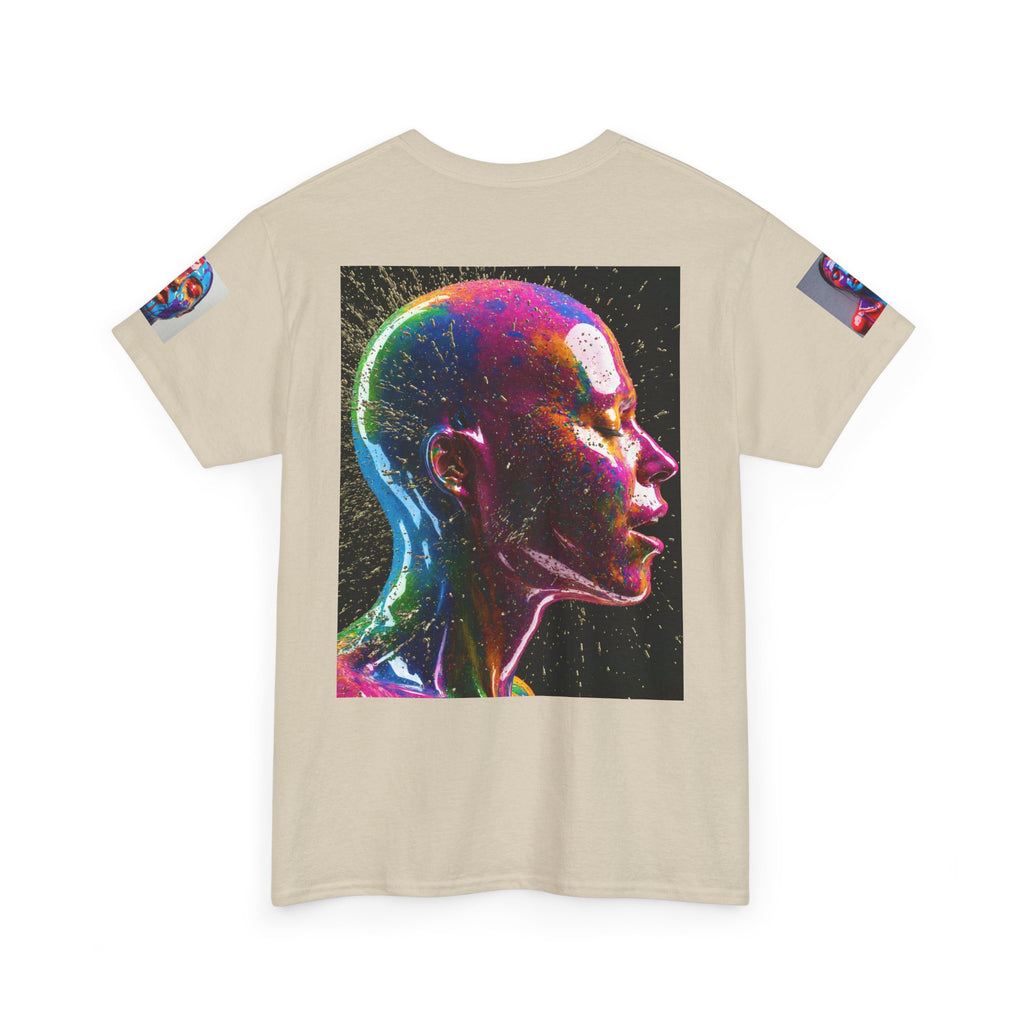 Psychedelic Head Profile Tee — Colorful Neon Abstract Portrait T-Shirt