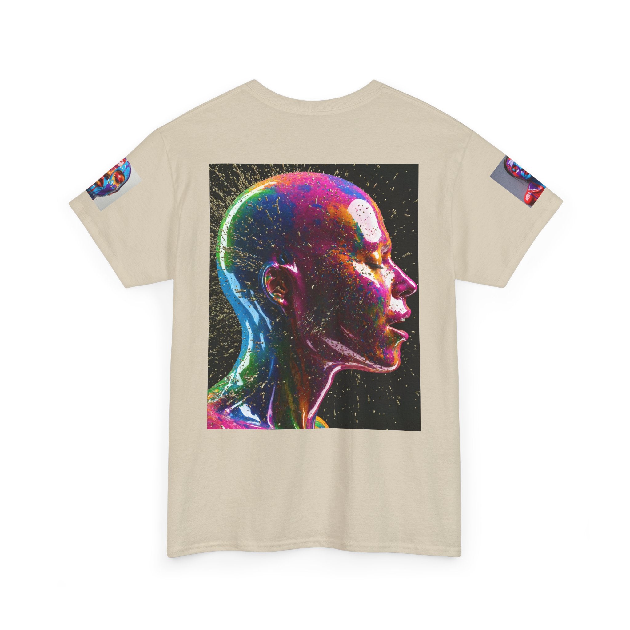 Psychedelic Head Profile Tee — Colorful Neon Abstract Portrait T-Shirt