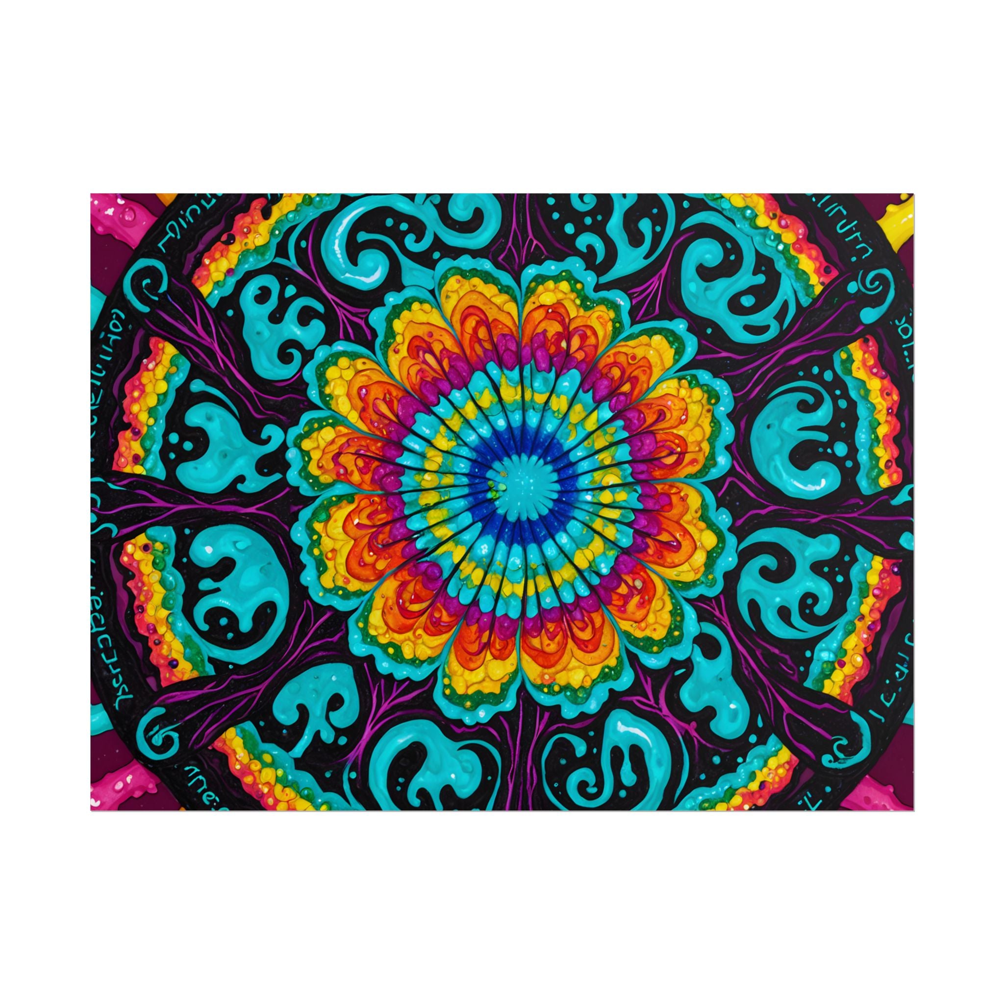 Rolled Poster — Vibrant Psychedelic Mandala Wall Art