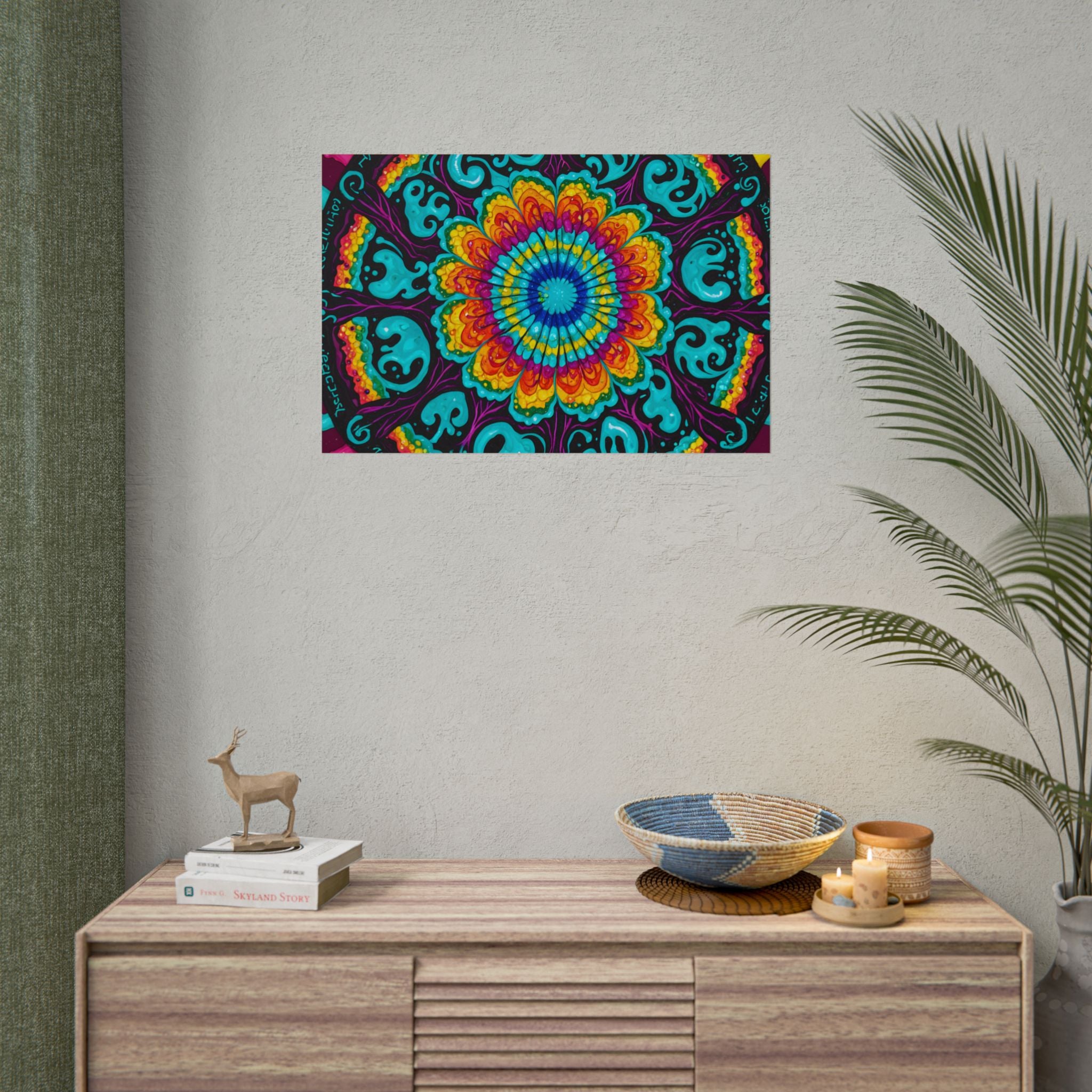 Rolled Poster — Vibrant Psychedelic Mandala Wall Art
