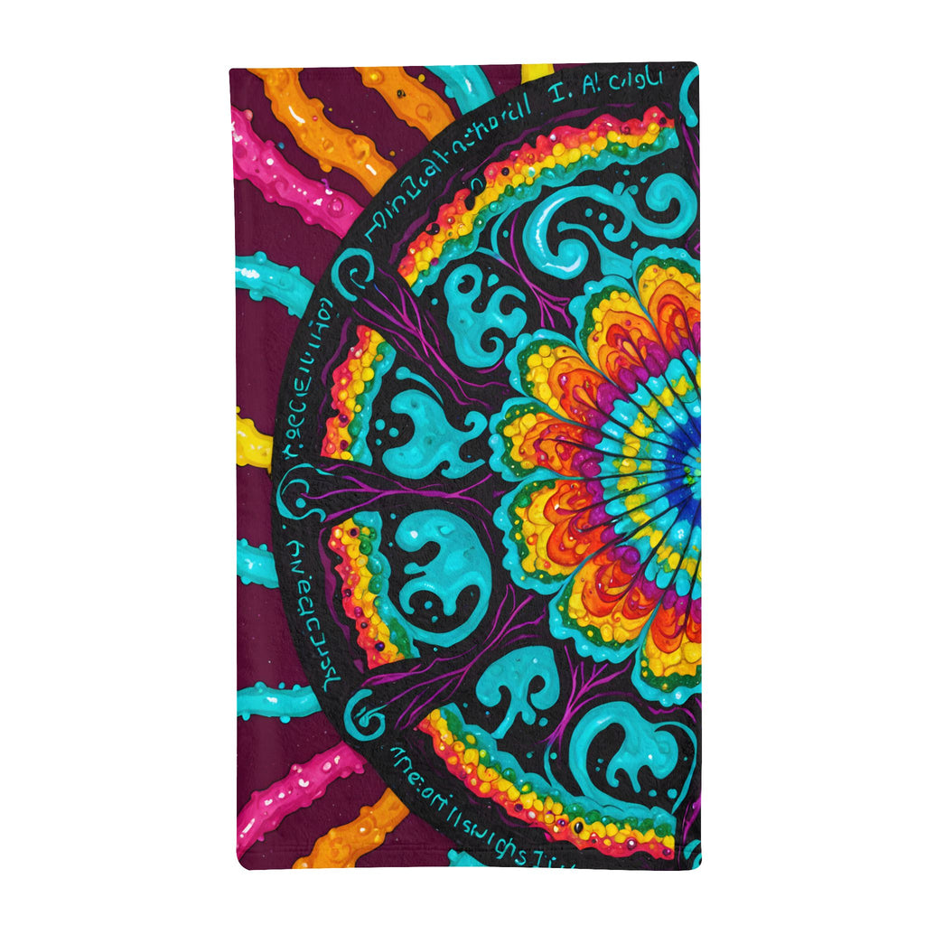 Minky Sleeping Bag – Trippy Vibrant Boho Mandala Plush Sleeping Bag