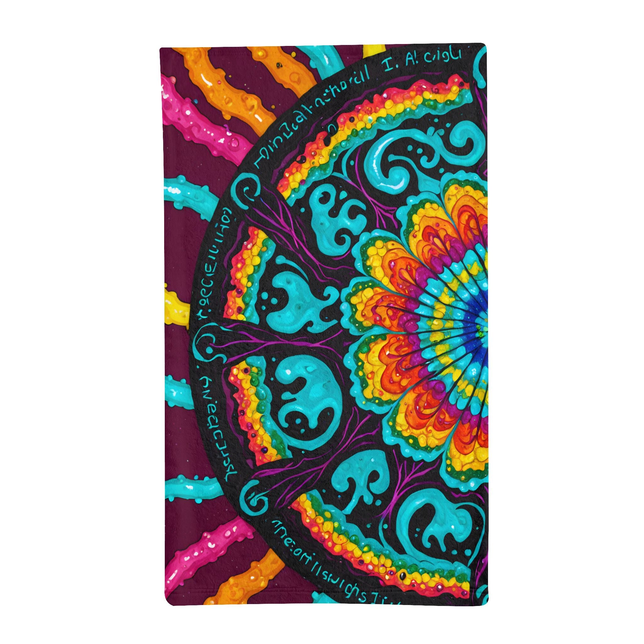 Minky Sleeping Bag – Trippy Vibrant Boho Mandala Plush Sleeping Bag