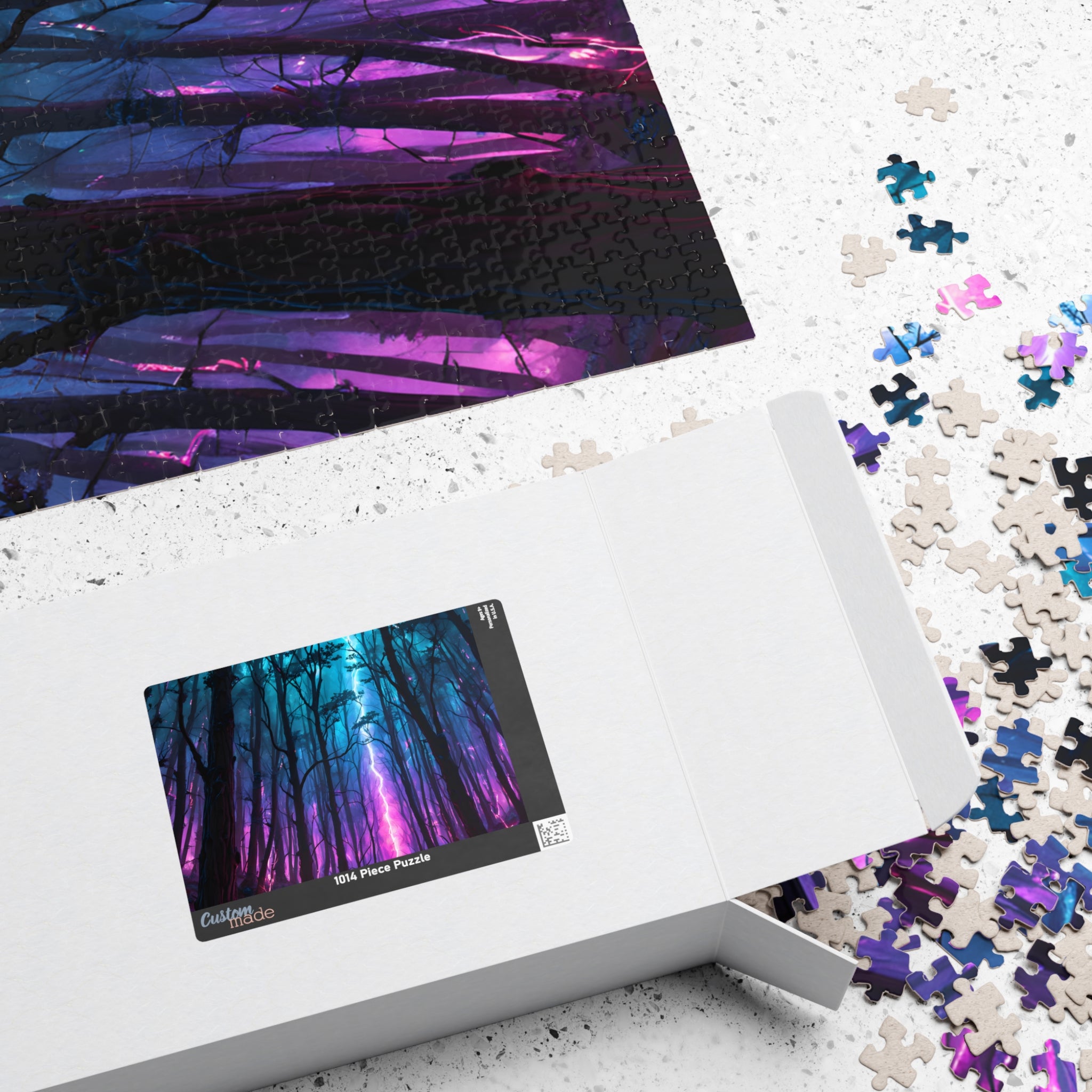 Mystic Neon Forest Puzzle — 520/1014-Piece Nightscape Jigsaw
