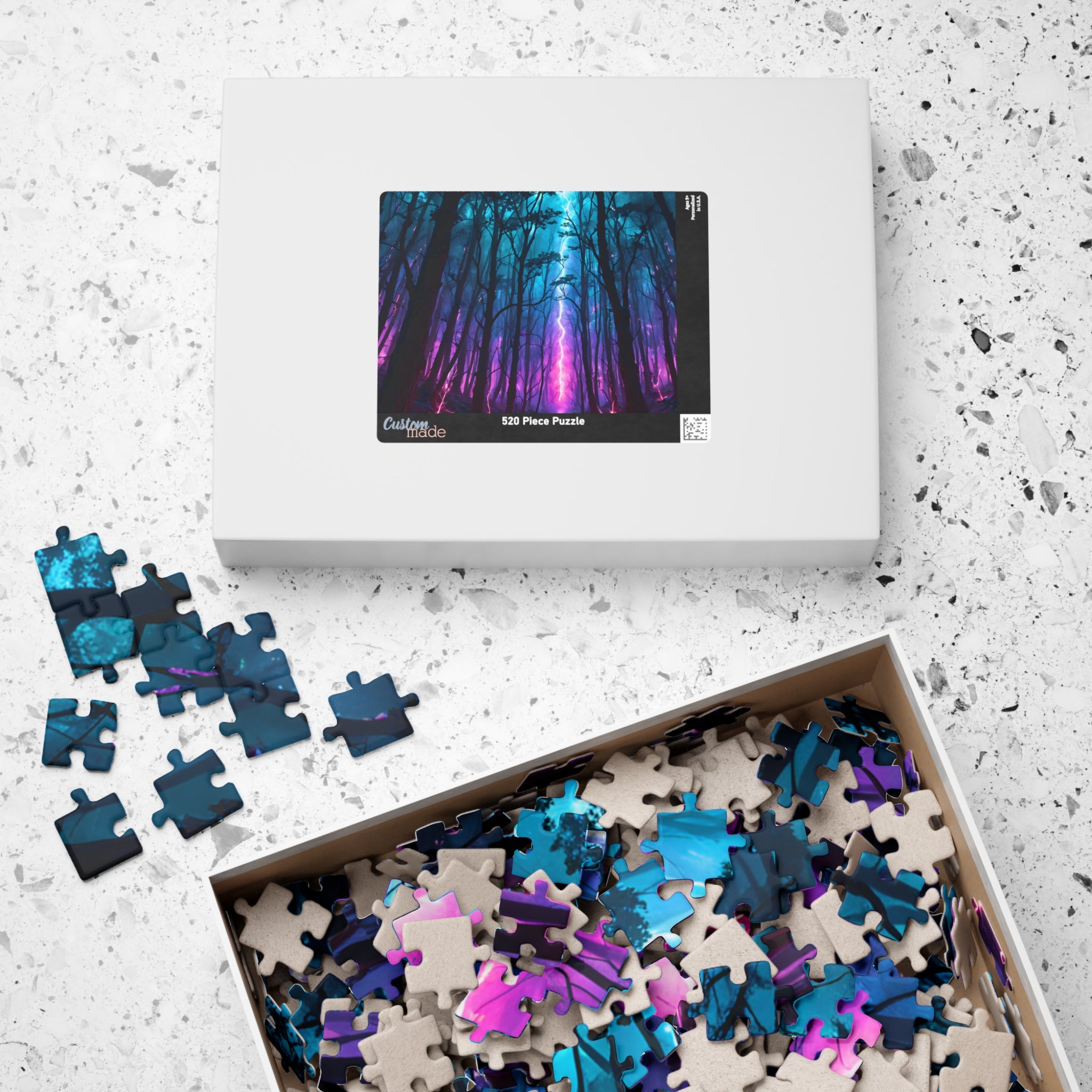 Mystic Neon Forest Puzzle — 520/1014-Piece Nightscape Jigsaw