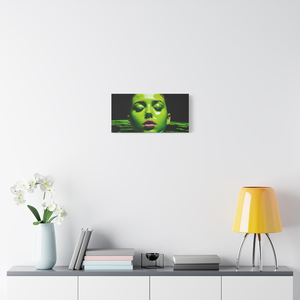 Neon Green Portrait Matte Canvas Print — Stretched Wall Art
