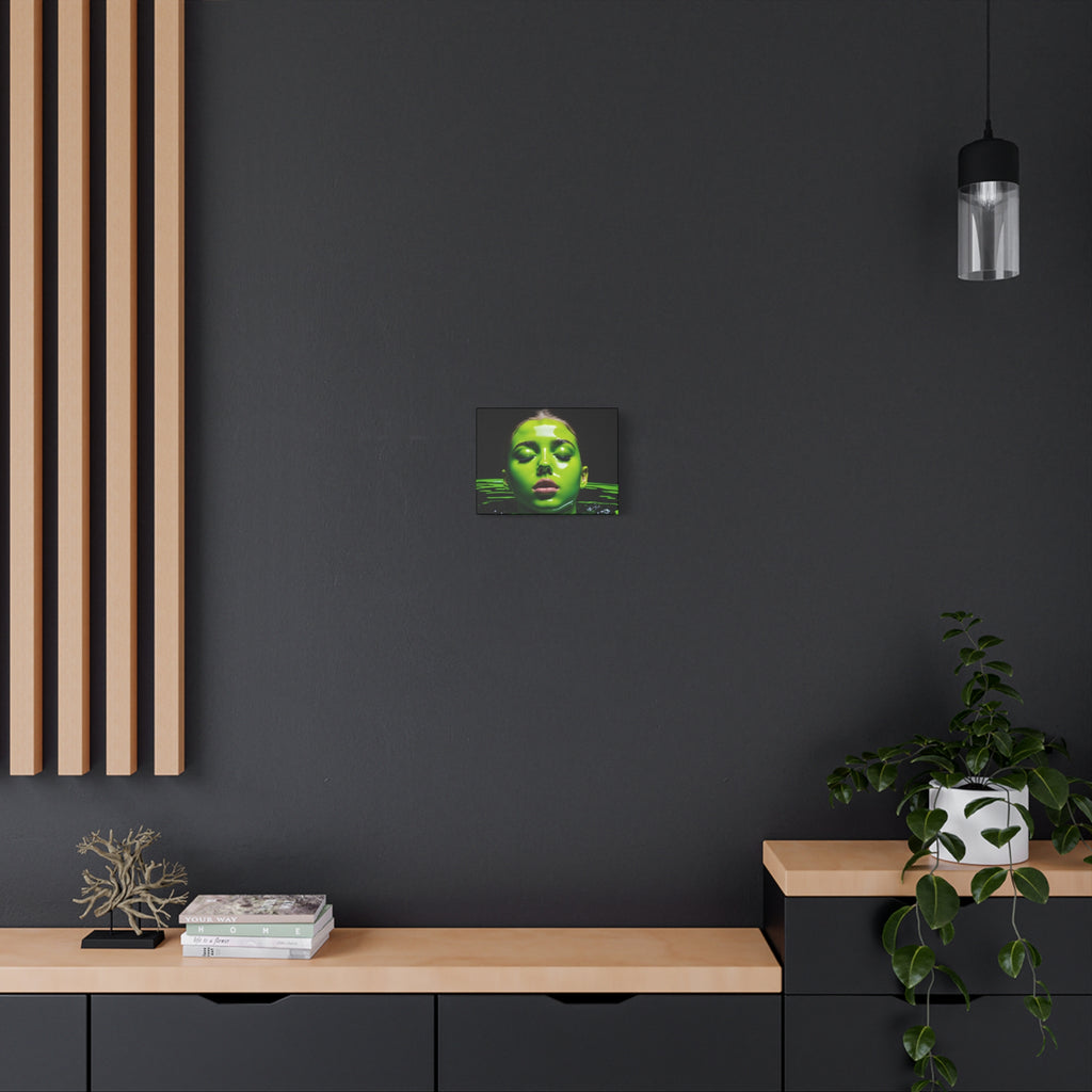 Neon Green Portrait Matte Canvas Print — Stretched Wall Art