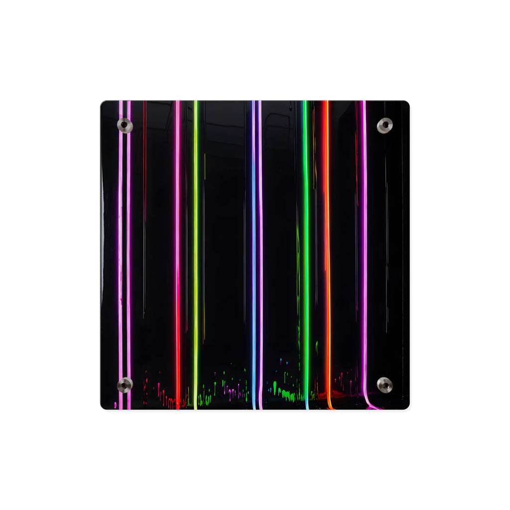 Neon Stripe Acrylic Wall Panel – Colorful Modern LED Light Art