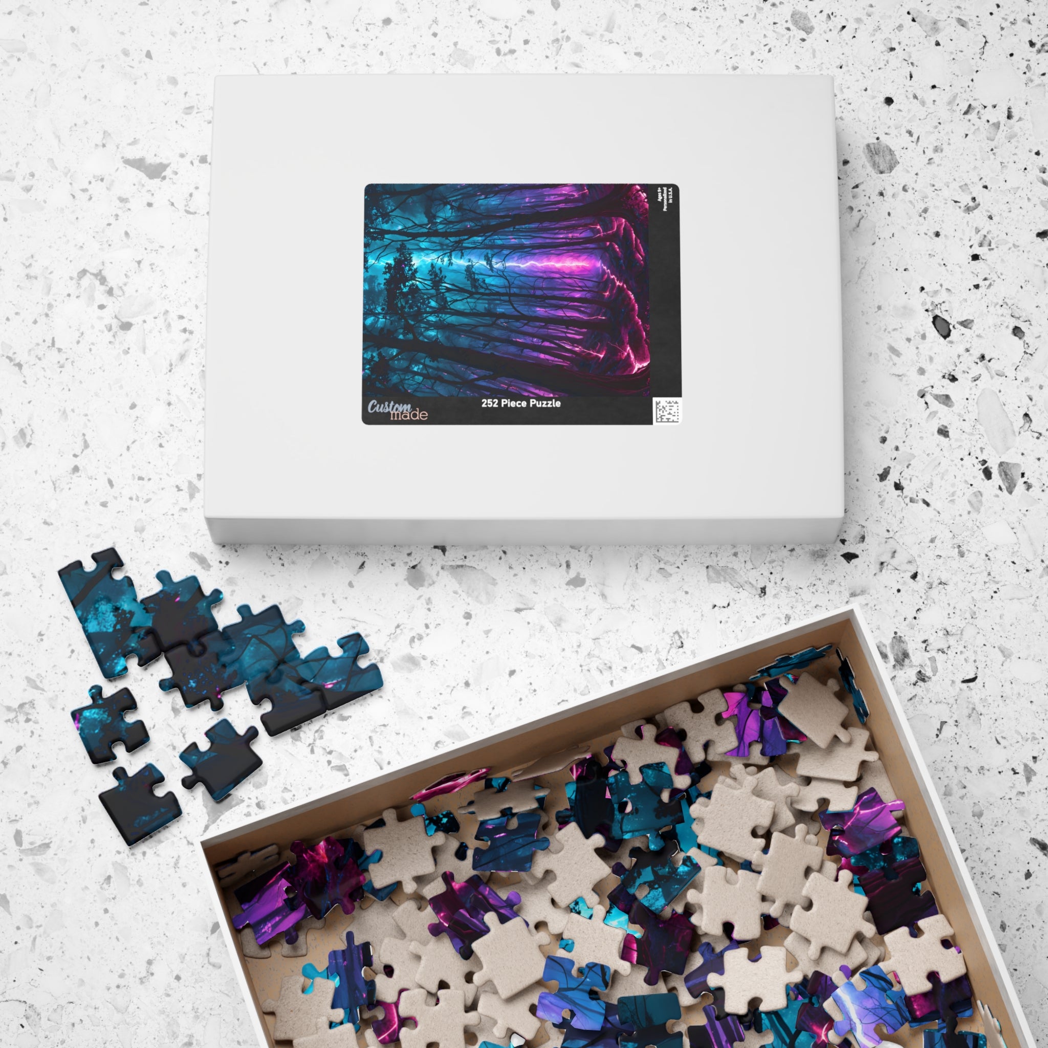 Mystic Neon Forest Puzzle — 520/1014-Piece Nightscape Jigsaw