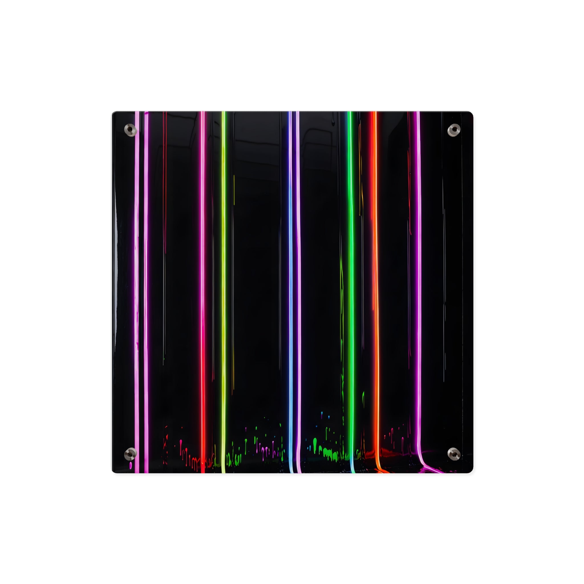 Neon Stripe Acrylic Wall Panel – Colorful Modern LED Light Art
