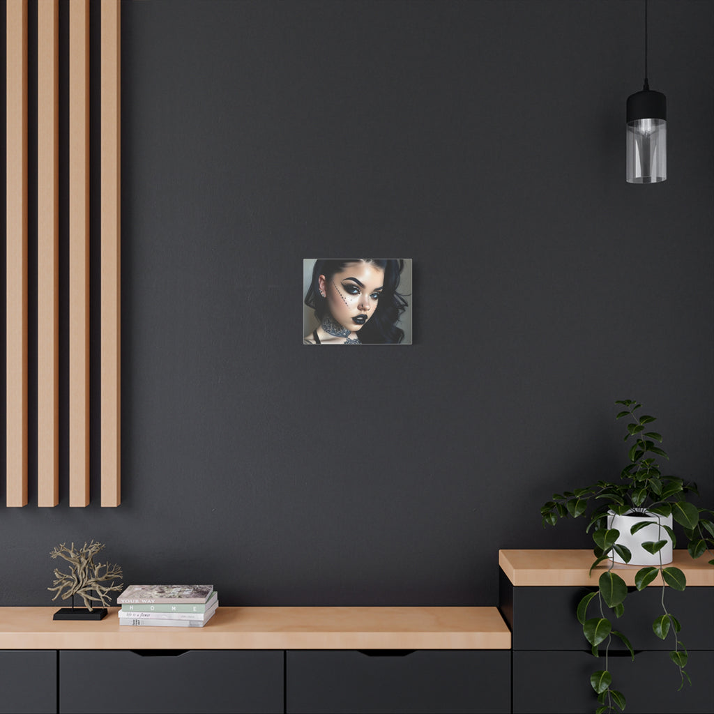Goth Glam Portrait pinup style Canvas Print — Matte Stretched Wall Art