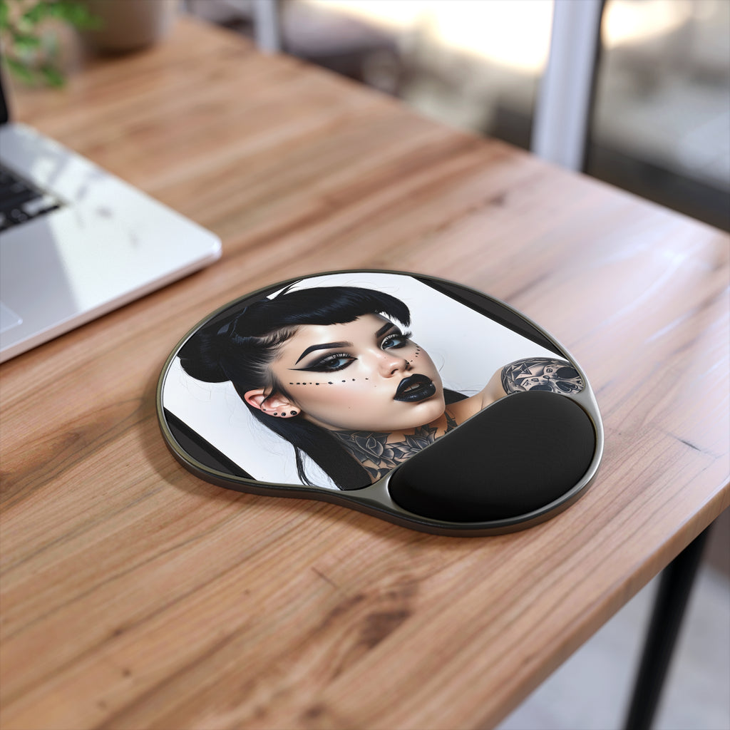 Gothic Tattooed Beauty Mouse Pad with Wrist Rest
