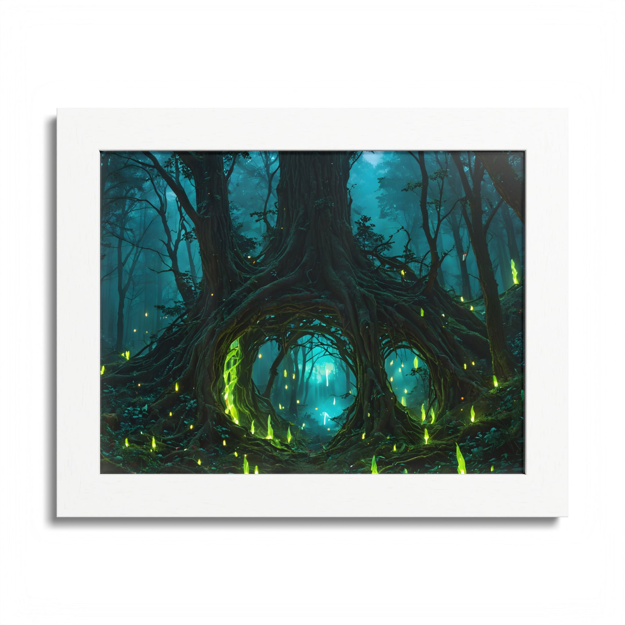 Enchanted Forest Framed Poster — Mystical Tree Portal Art Print