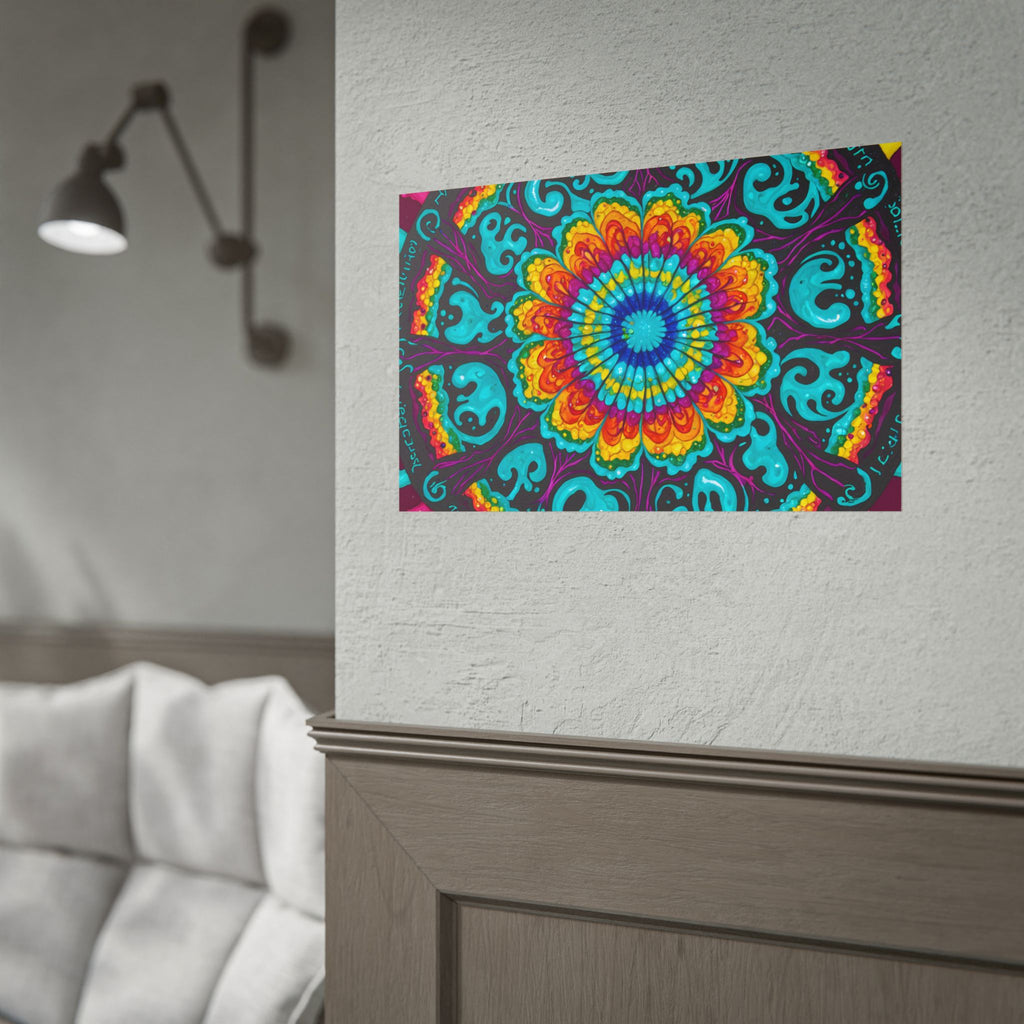 Rolled Poster — Vibrant Psychedelic Mandala Wall Art