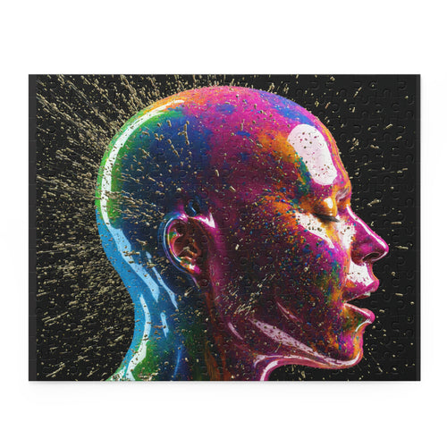 Abstract Neon Head Jigsaw Puzzle — Colorful Surreal Portrait (120/252/500 pcs)