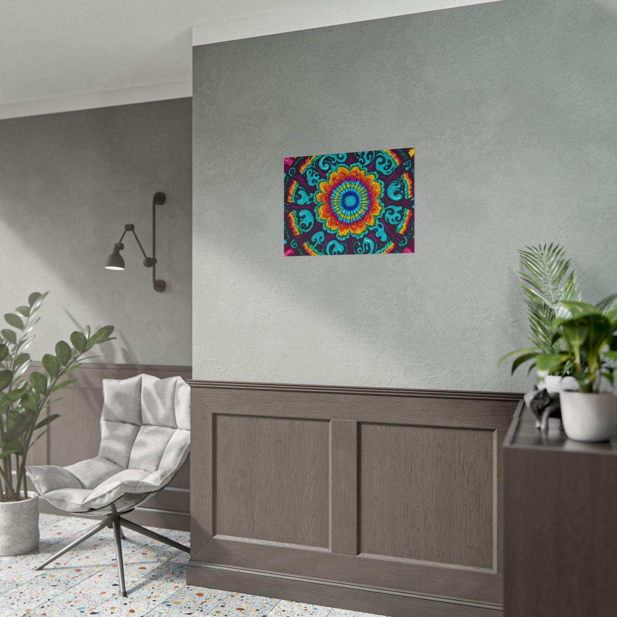 Rolled Poster — Vibrant Psychedelic Mandala Wall Art