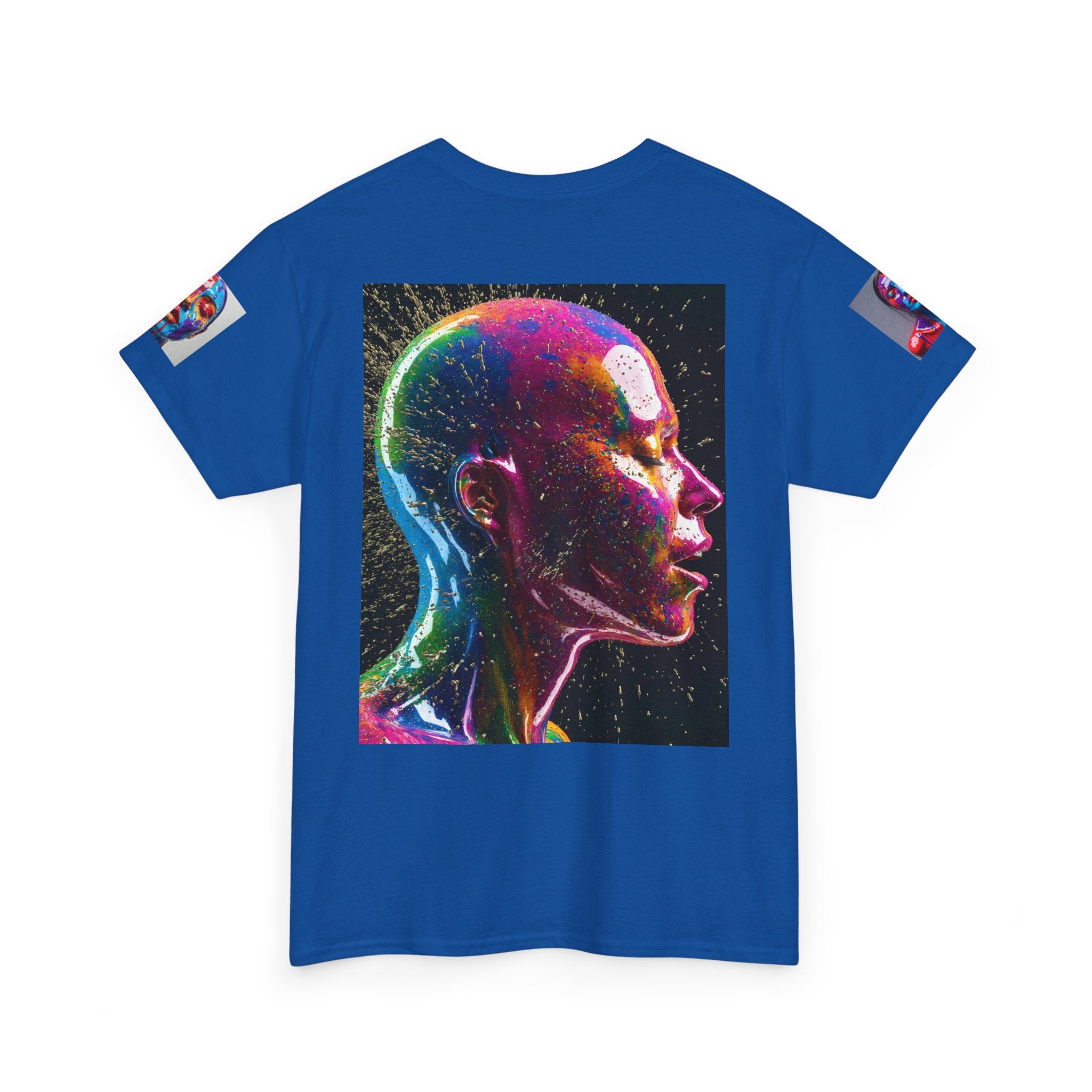 Psychedelic Head Profile Tee — Colorful Neon Abstract Portrait T-Shirt