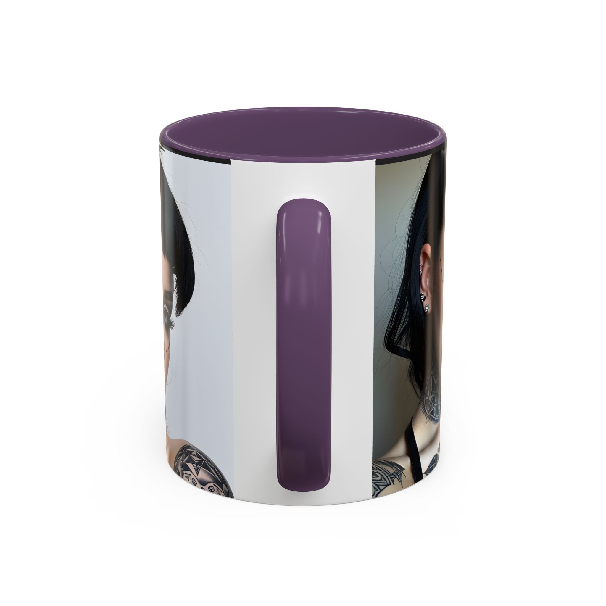Goth Tattoo Girl Accent Coffee Mug – 11/15oz Black-Lined Ceramic