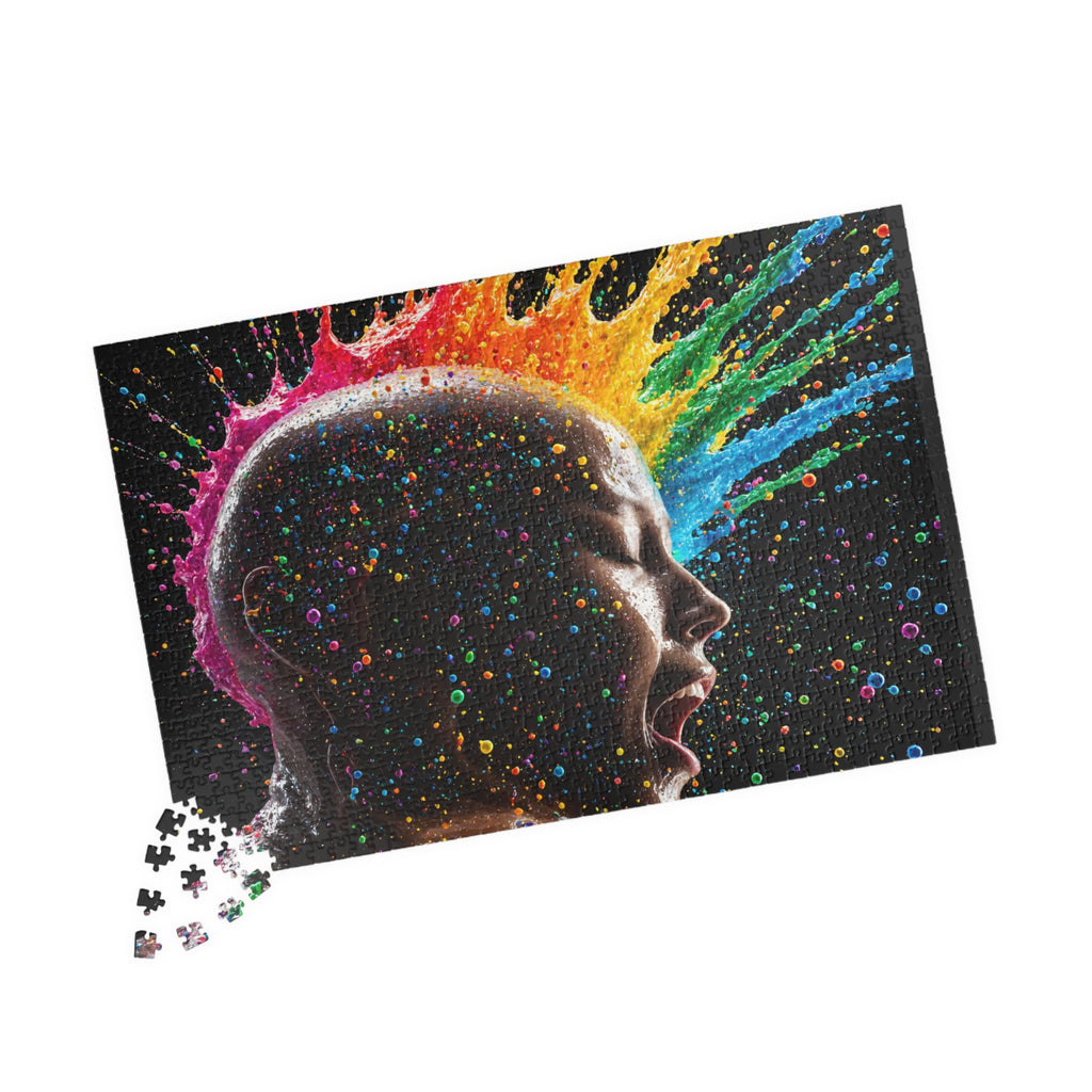 Psychedelic Rainbow Mind Jigsaw Puzzle — Color Explosion Art Puzzle (110–1014 pcs)