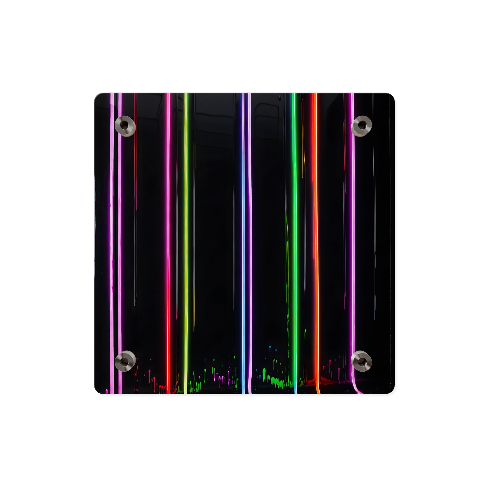 Neon Stripe Acrylic Wall Panel – Colorful Modern LED Light Art