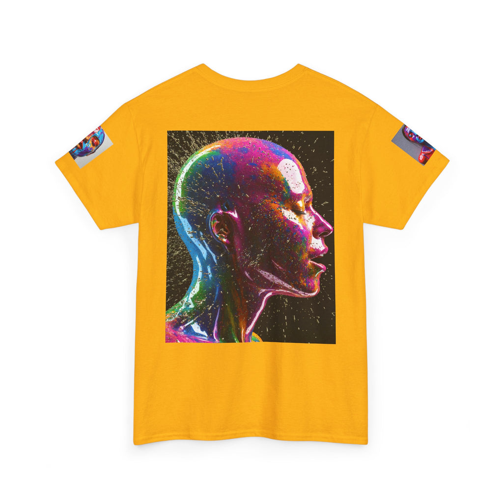 Psychedelic Head Profile Tee — Colorful Neon Abstract Portrait T-Shirt