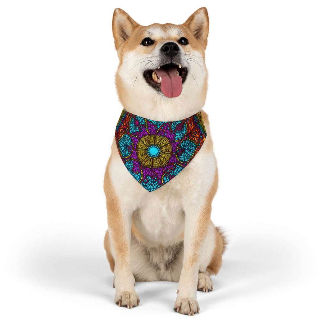 Pet Bandana — Colorful Mandala Stained Glass Collar Bandana for Dogs & Cats