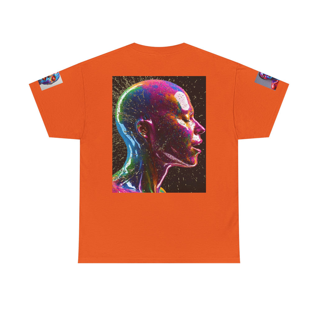 Psychedelic Head Profile Tee — Colorful Neon Abstract Portrait T-Shirt