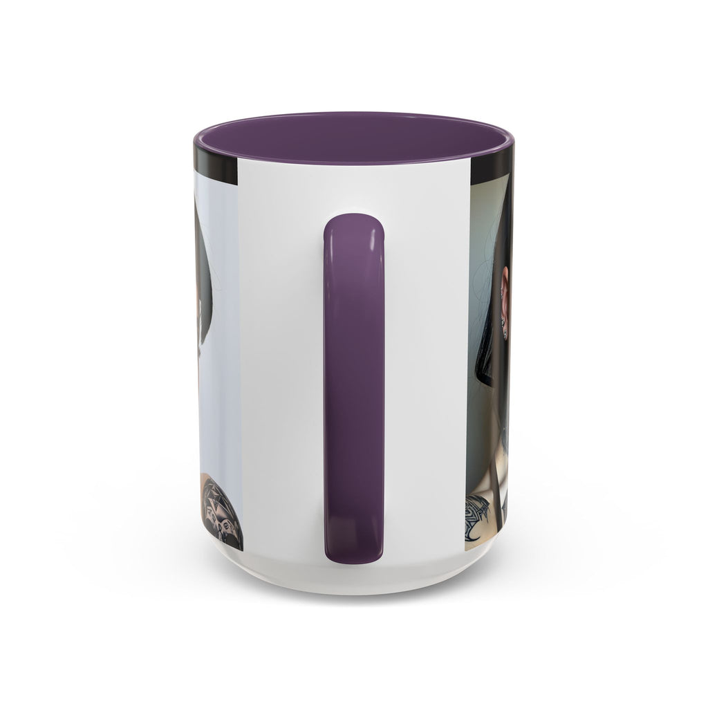 Goth Tattoo Girl Accent Coffee Mug – 11/15oz Black-Lined Ceramic