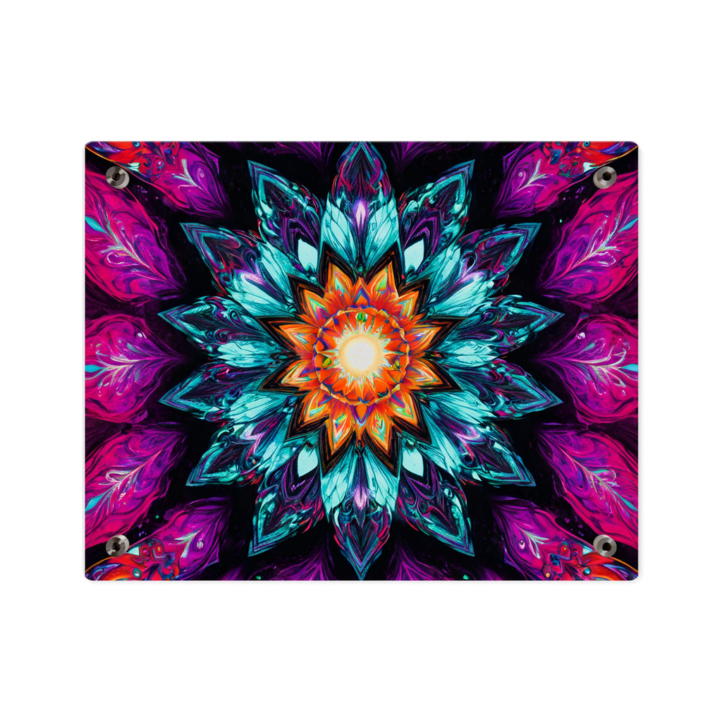 Vibrant Mandala Acrylic Wall Art Panel — Colorful Boho Home Décor