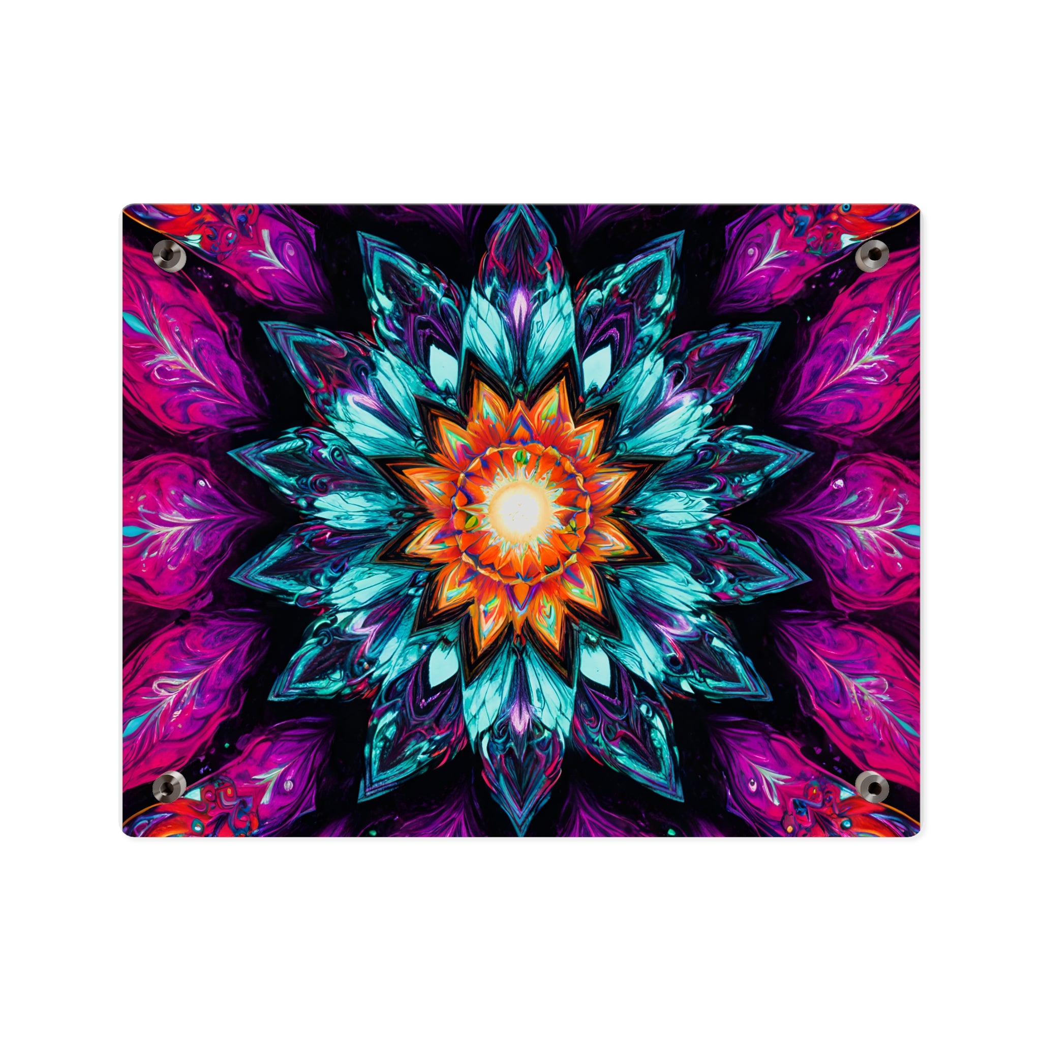 Vibrant Mandala Acrylic Wall Art Panel — Colorful Boho Home Décor