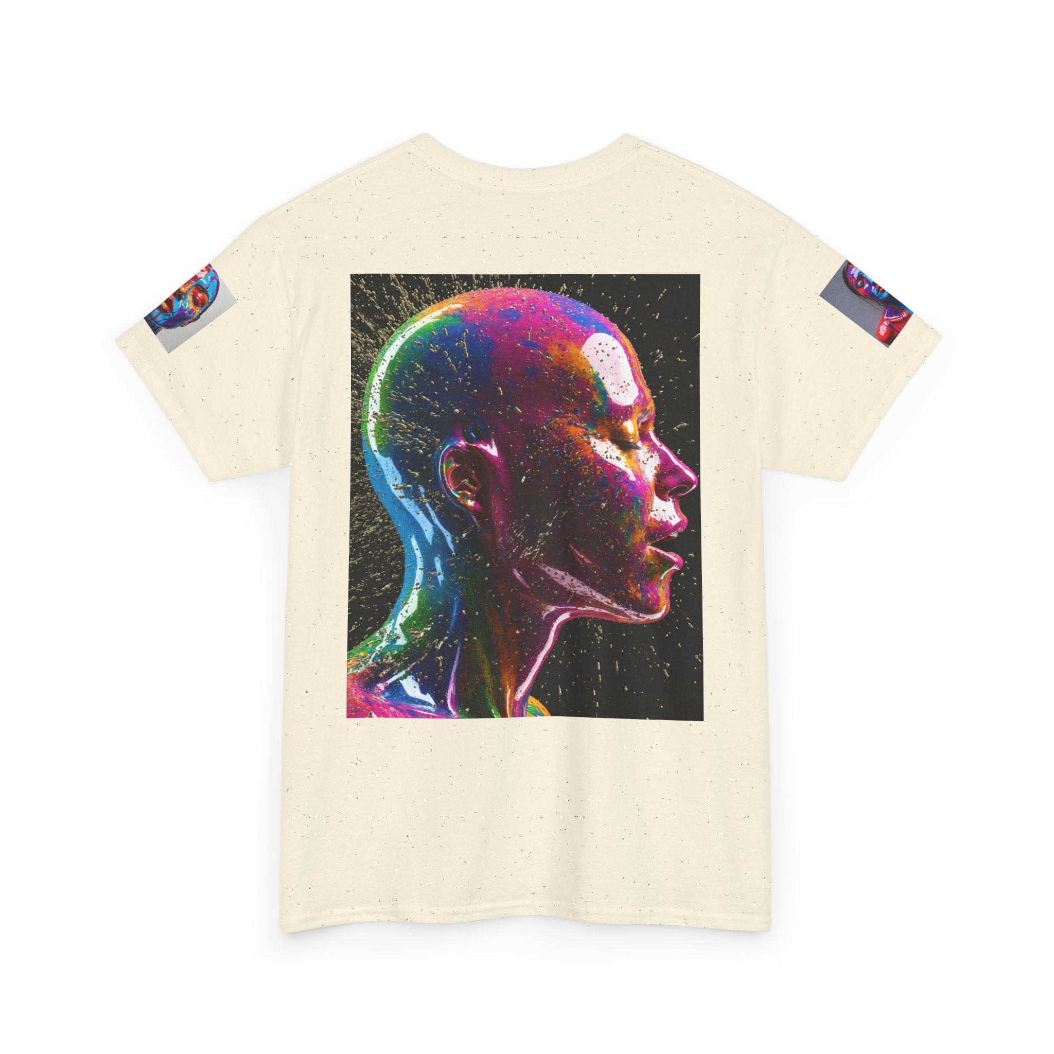 Psychedelic Head Profile Tee — Colorful Neon Abstract Portrait T-Shirt