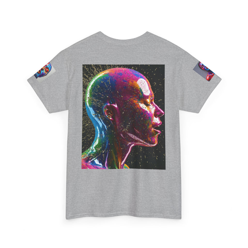 Psychedelic Head Profile Tee — Colorful Neon Abstract Portrait T-Shirt