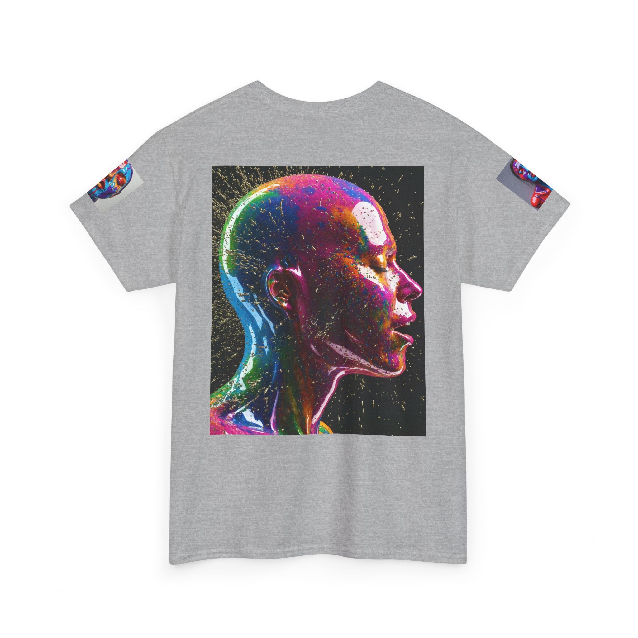 Psychedelic Head Profile Tee — Colorful Neon Abstract Portrait T-Shirt