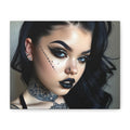 Goth Glam Portrait pinup style Canvas Print — Matte Stretched Wall Art